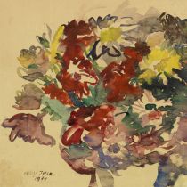 1974 - Heidy Isler - Bouquet mit Margeriten - Aquarell - 47x40 cm.jpg