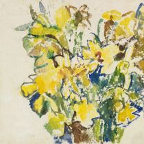 1974 - Heidy Isler - Gelber Blumenstrauss - Aquarell - 51x37 cm.jpg