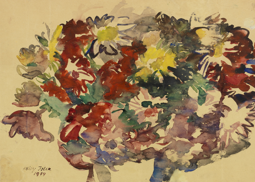 1974 - Heidy Isler - Bouquet mit Margeriten - Aquarell - 47x40 cm.jpg