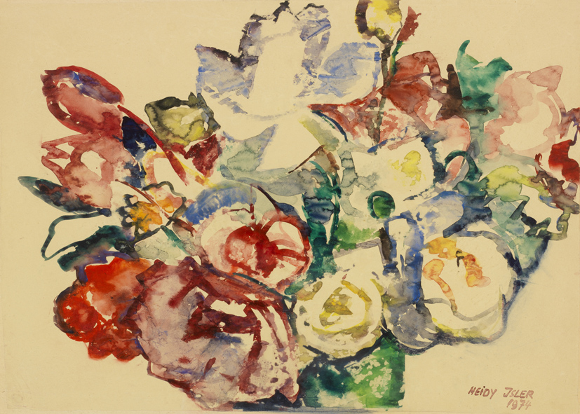 1974 - Heidy Isler - Bouquet mit Rosen - Aquarell - 49x37 cm.jpg