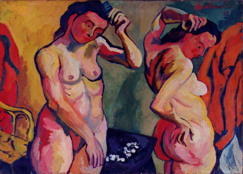 1943 - Luigi Montanarini - Composizione con due figure - olio su tela - 100x80 cm.jpg